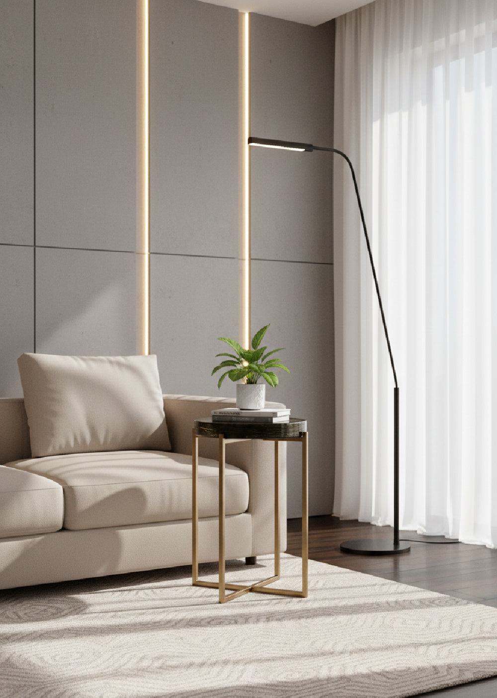Smoked Glass Round End Table by Splendido Sheena Side Table, alternate view 2