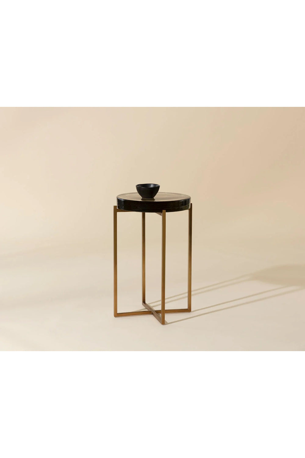 Smoked Glass Round End Table by Splendido Sheena Side Table, alternate view 4