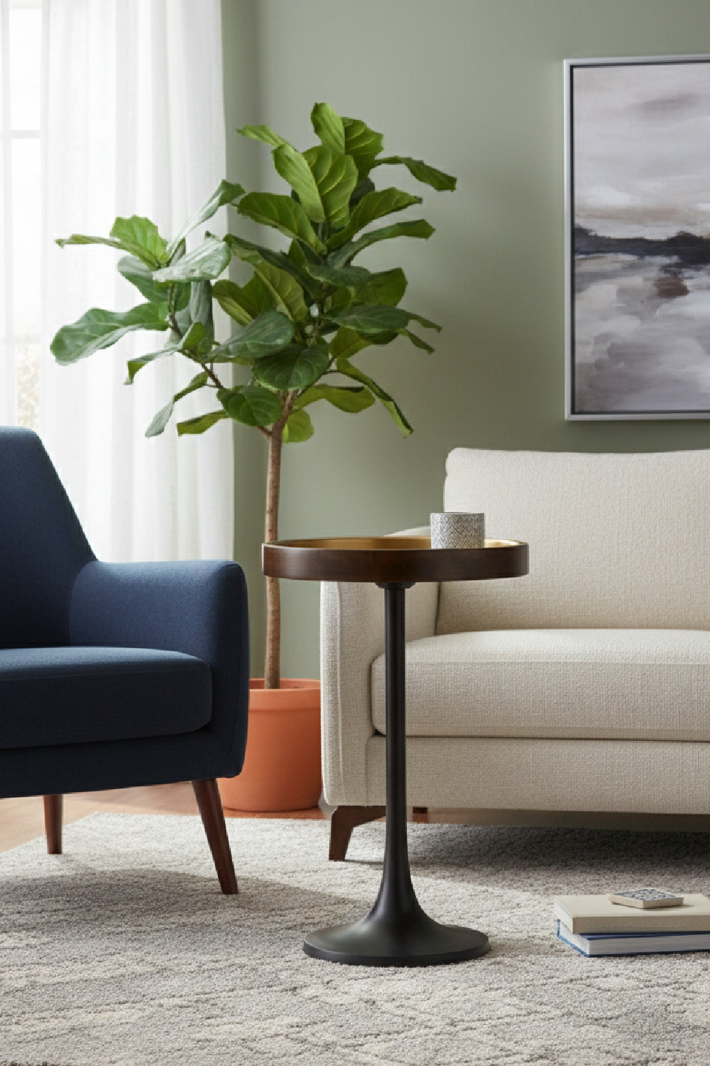Round Bronze End Table by Splendido Tekoa Side Table, alternate view 2