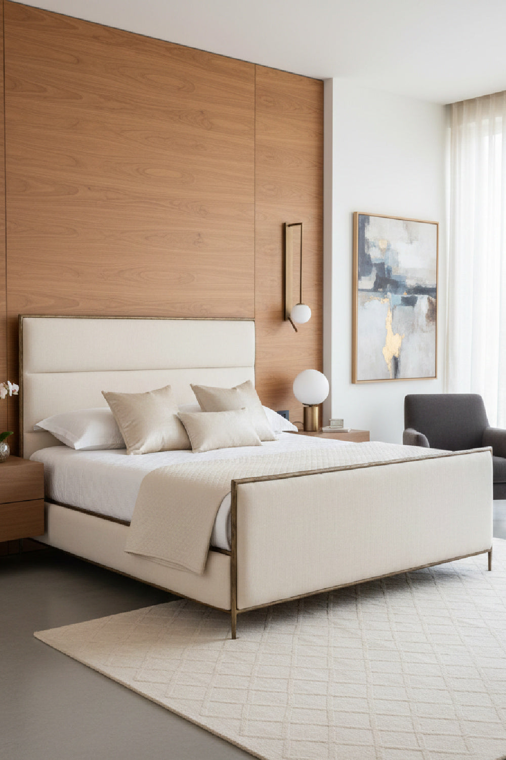 Hand-hammered Iron White King Bed by Splendido Yasmine, alternate view 2