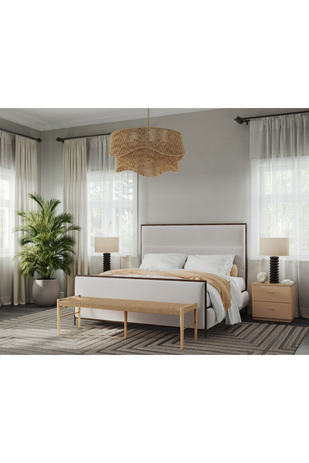 Hand-hammered Iron White King Bed by Splendido Yasmine, alternate view 7