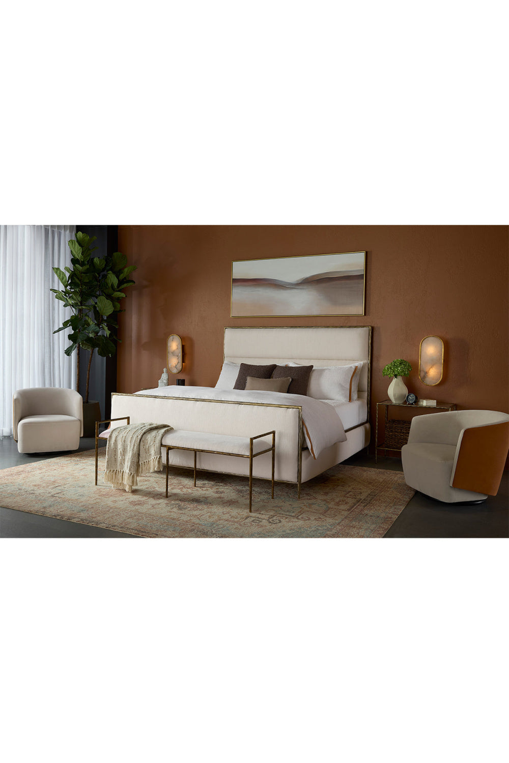 Hand-hammered Iron White King Bed by Splendido Yasmine, alternate view 8
