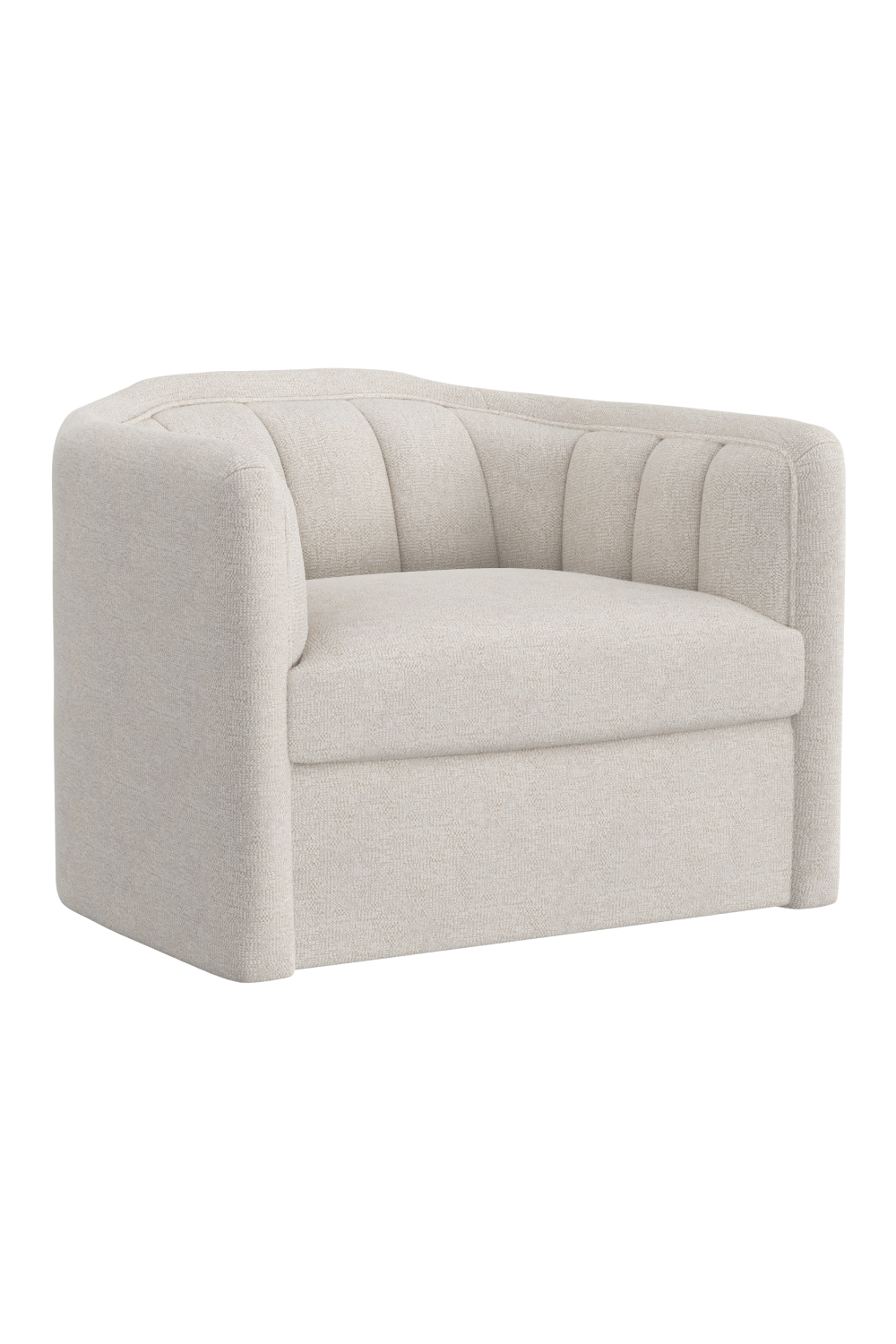 Cream Tufted-Back Swivel Armchair by Splendido Birrit Accent Chair