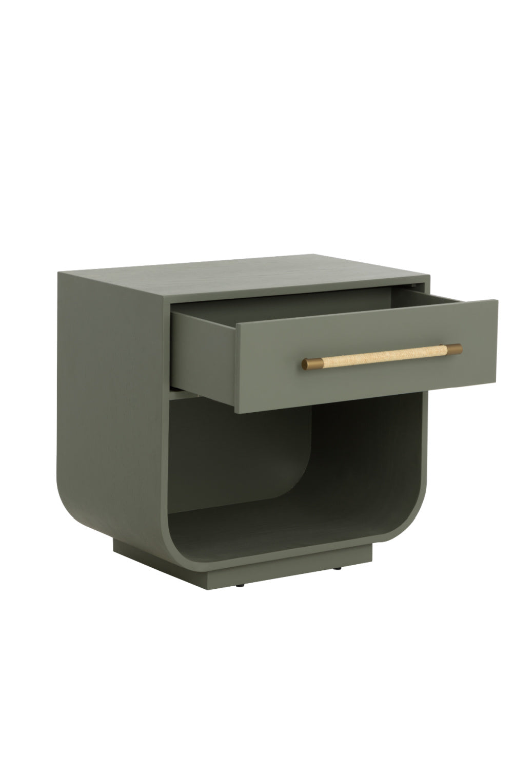 Modern Oak Curved Nightstand by Splendido Tarrant, alternate view 5