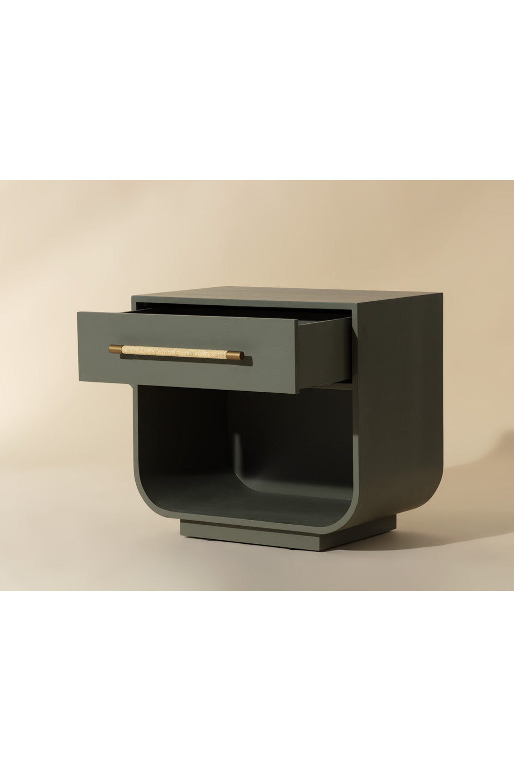 Modern Oak Curved Nightstand by Splendido Tarrant, alternate view 9