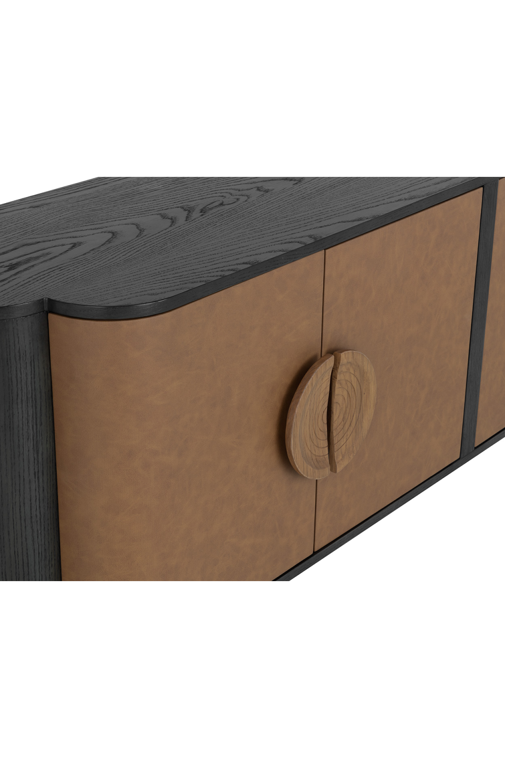 Brown Leather Look Sideboard by Splendido Dresden, alternate view 6