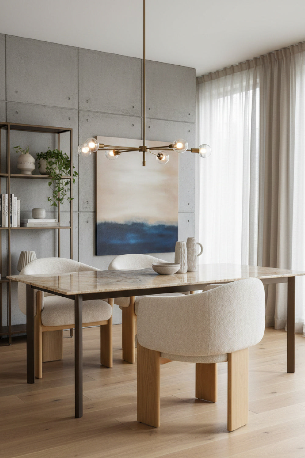 Cream 3-Legged Dining Armchair by Splendido Trine Dining Chair, alternate view 2