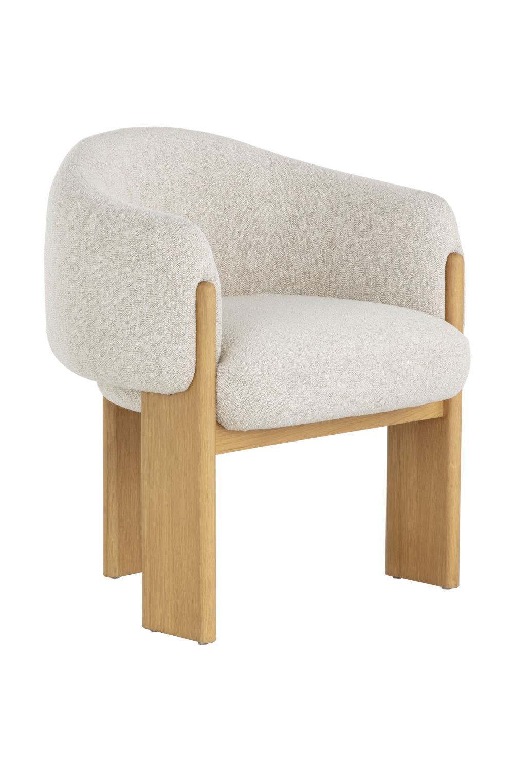 Modern European furniture - Cream 3-Legged Dining Armchair - www.oroa.com
