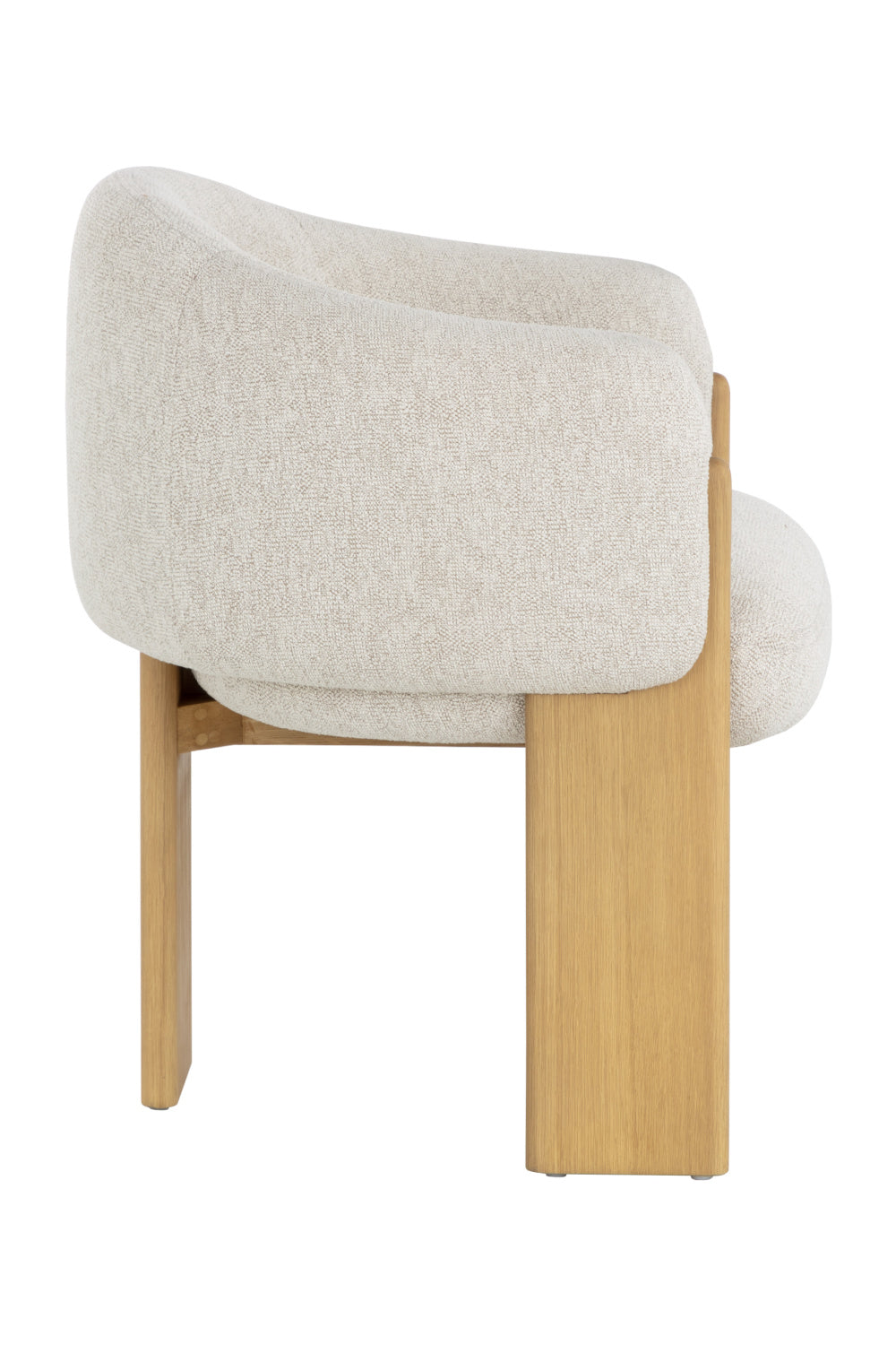Cream 3-Legged Dining Armchair by Splendido Trine Dining Chair, alternate view 4