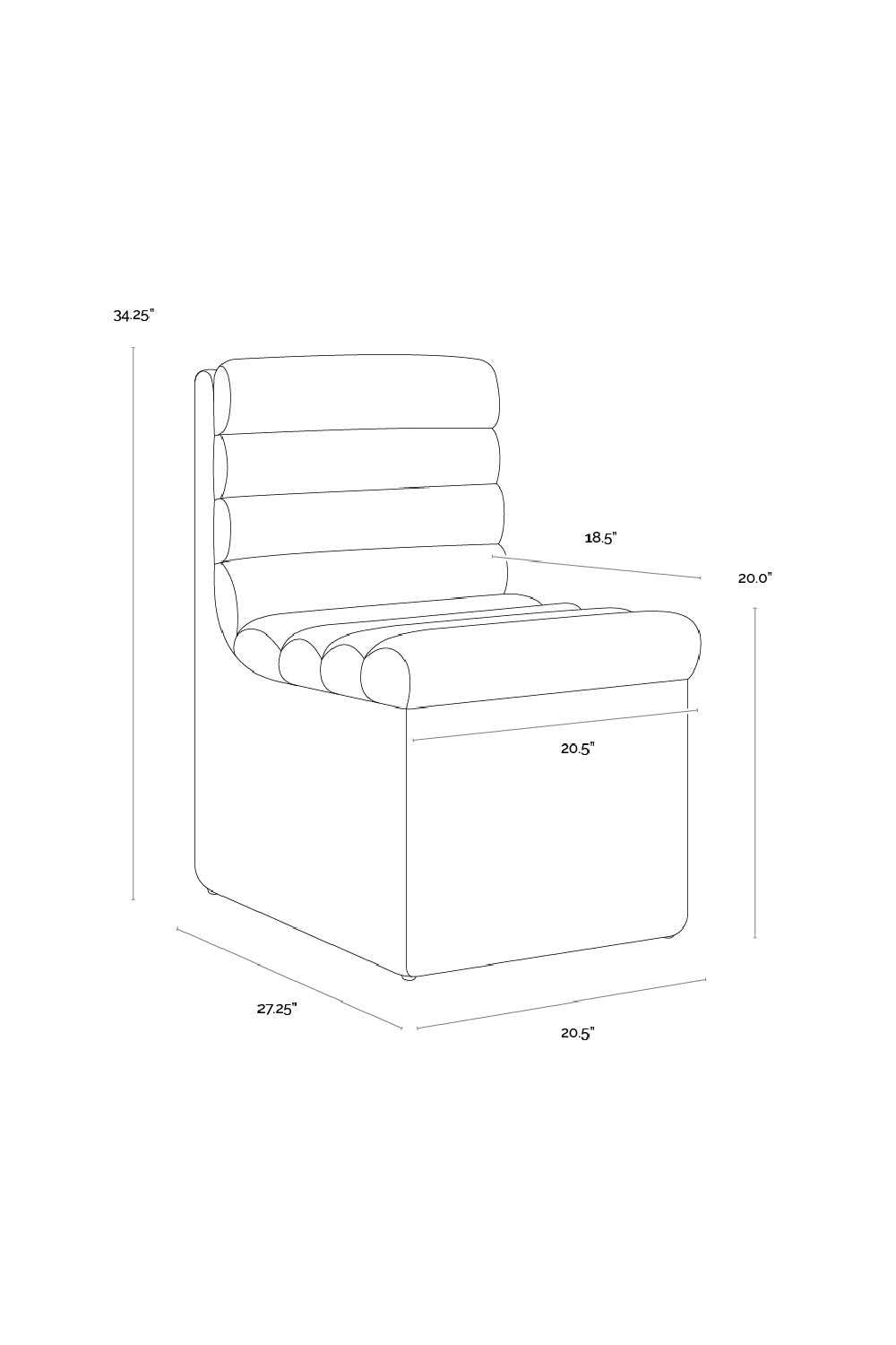 Leather Look Wheeled Dining Chair by Splendido Norm, alternate view 8