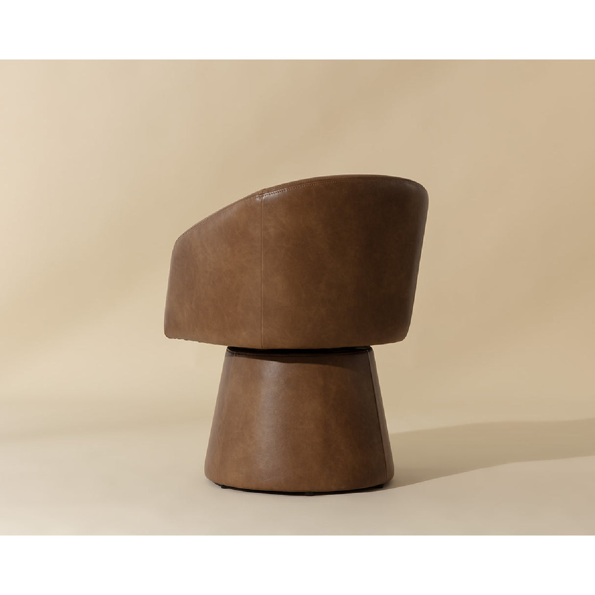 Modern European furniture - Brown Leather Swivel Dining Chair - www.oroa.com
