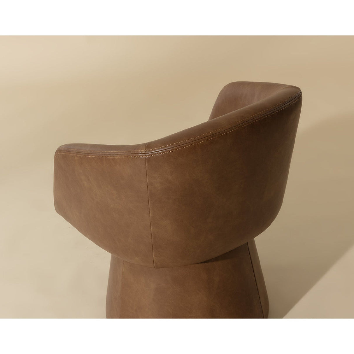 Brown Leather Swivel Dining Chair by Splendido Etta, alternate view 12