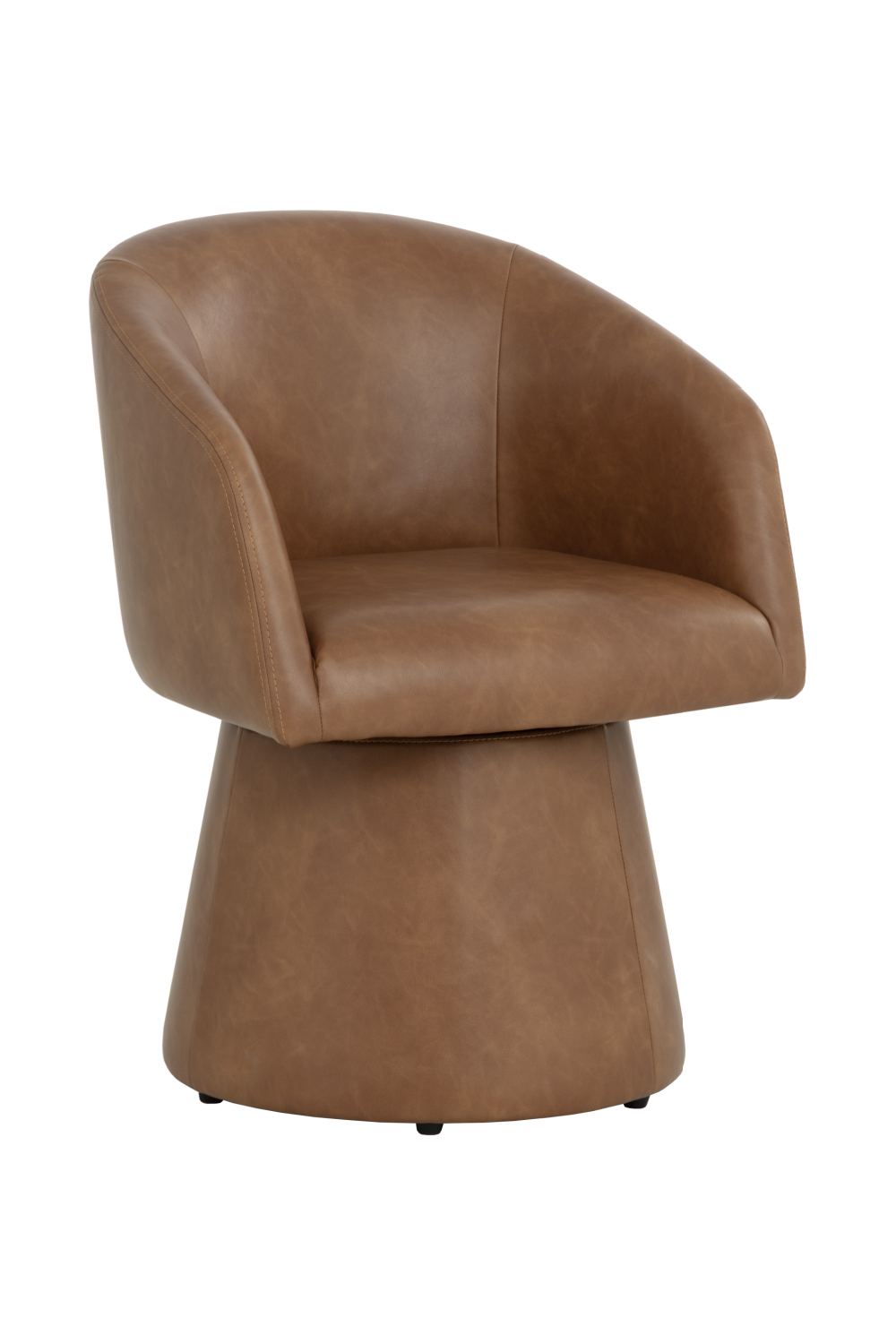 Brown Leather Swivel Dining Chair by Splendido Etta