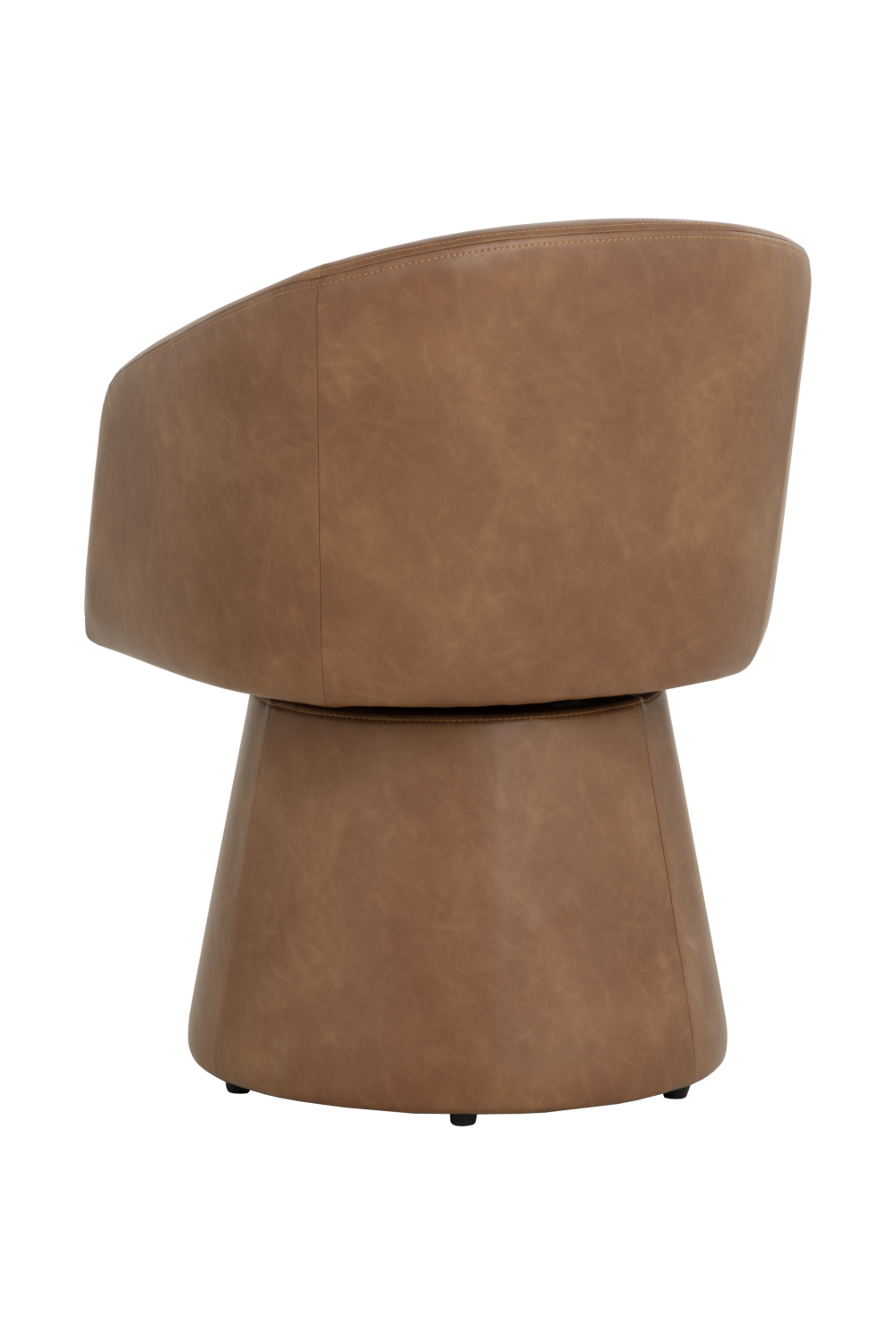Modern European furniture - Brown Leather Swivel Dining Chair - www.oroa.com