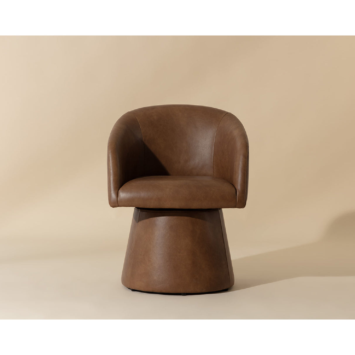 Brown Leather Swivel Dining Chair by Splendido Etta, alternate view 8