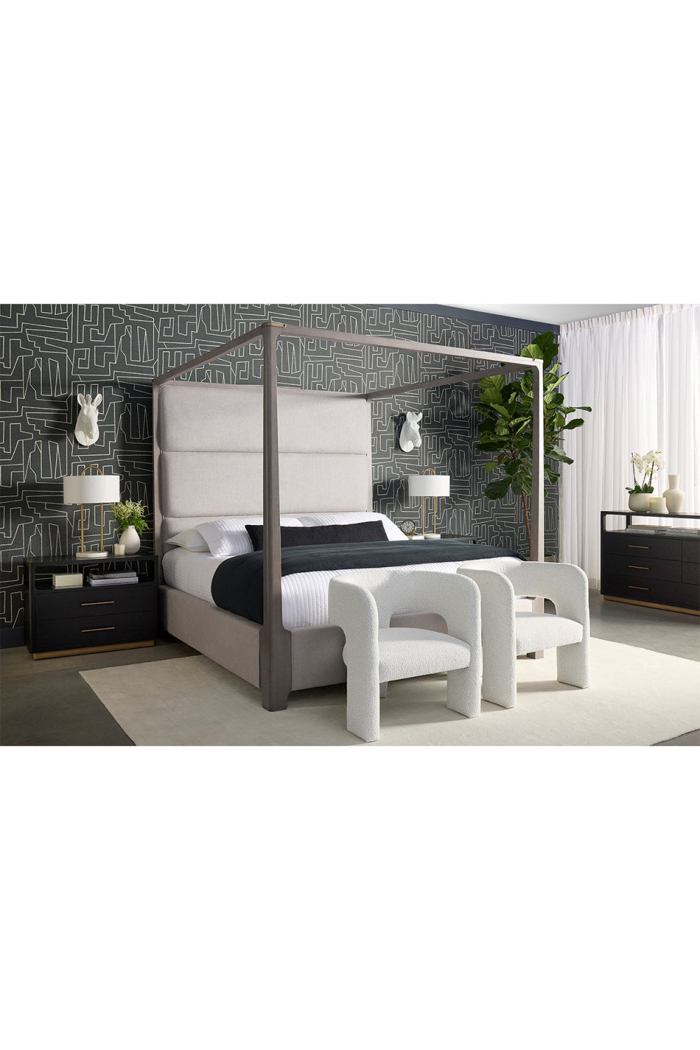 Black Oak 2-Drawer Nightstand by Splendido Danette, alternate view 12