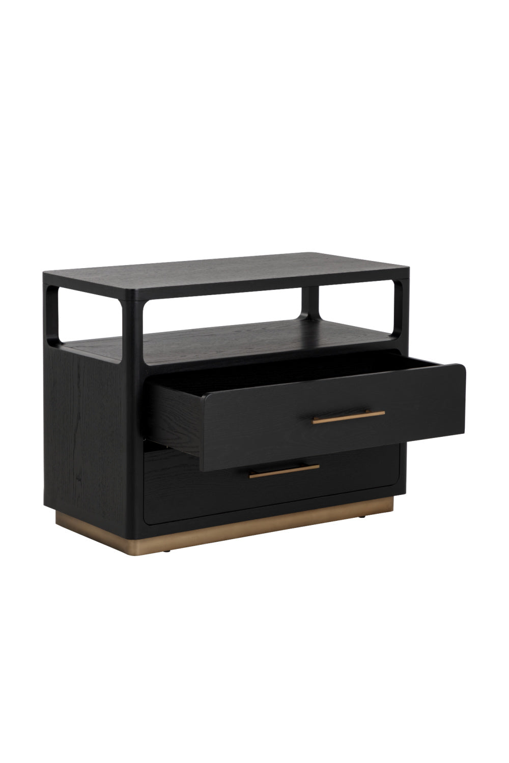 Black Oak 2-Drawer Nightstand by Splendido Danette, alternate view 5