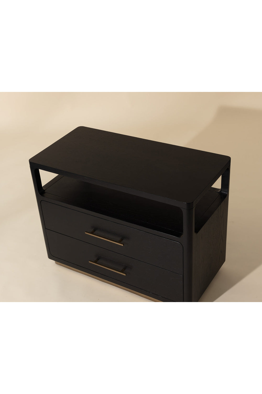 Modern European furniture - Black Oak 2-Drawer Nightstand - www.oroa.com