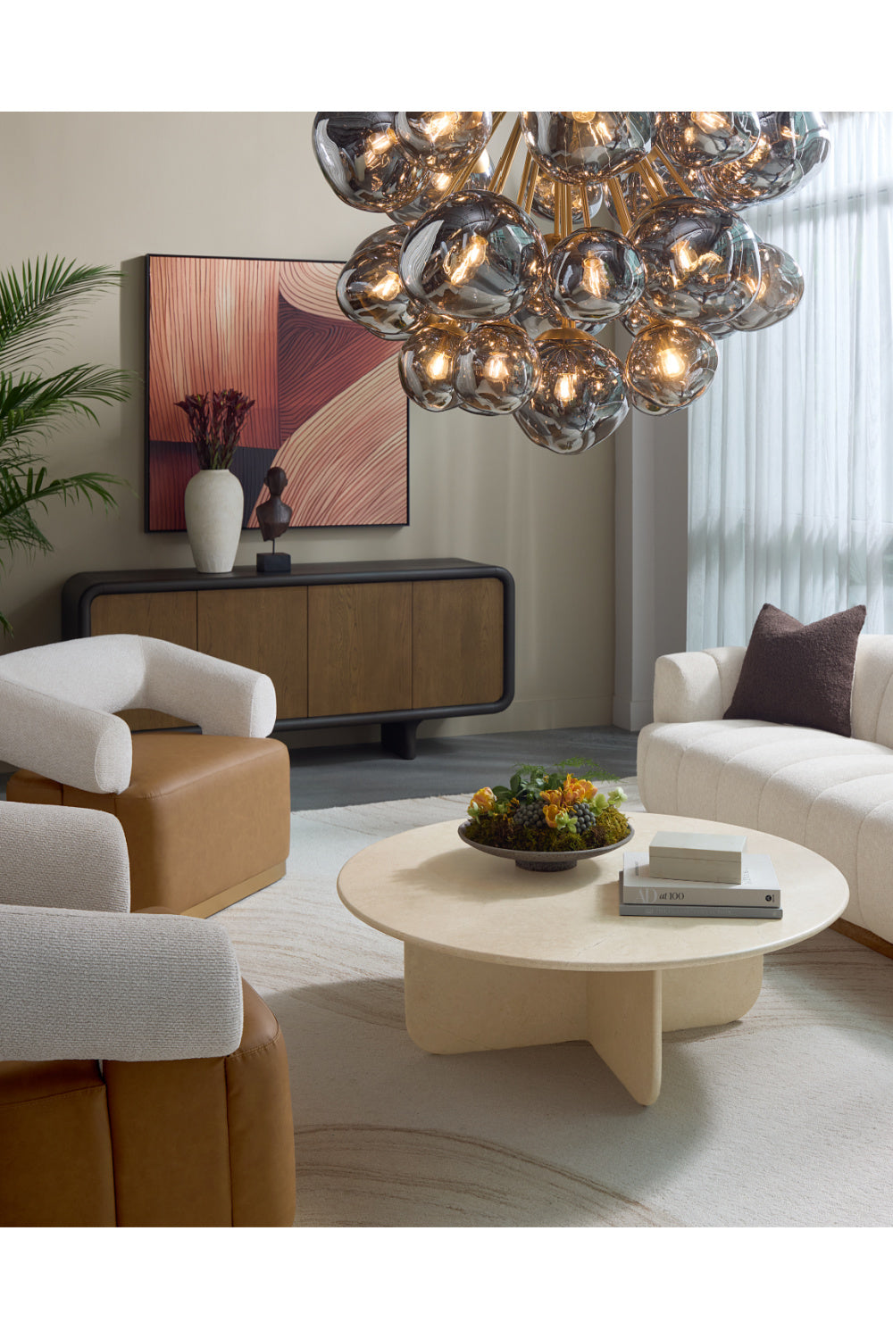 Round Cream Marble Coffee Table by Splendido Bonita, alternate view 15