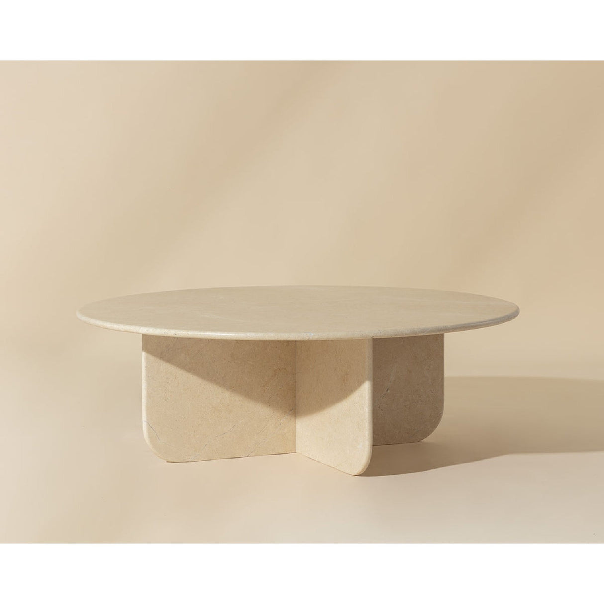 Round Cream Marble Coffee Table by Splendido Bonita, alternate view 8