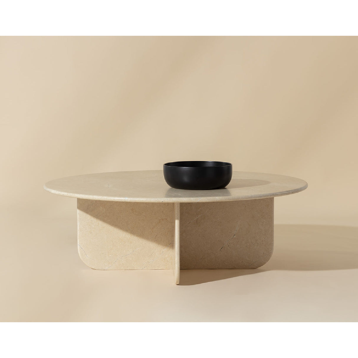 Modern European furniture - Round Cream Marble Coffee Table - www.oroa.com