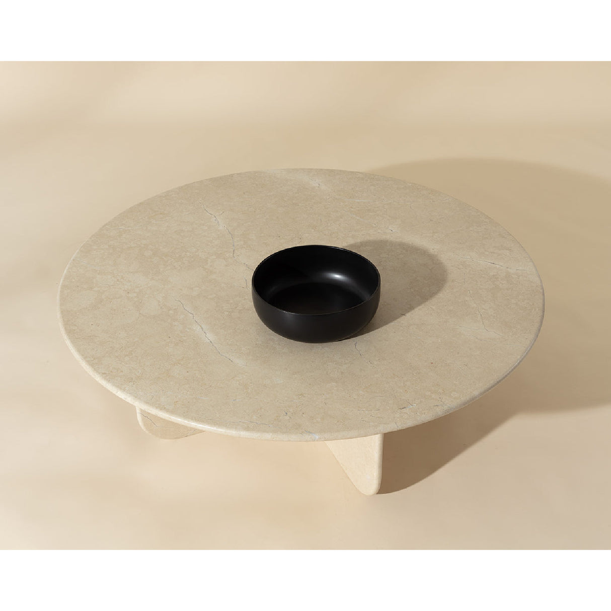 Modern European furniture - Round Cream Marble Coffee Table - www.oroa.com