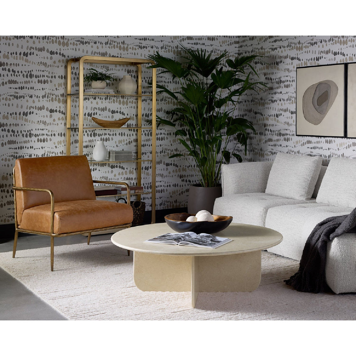 Round Cream Marble Coffee Table by Splendido Bonita, alternate view 16