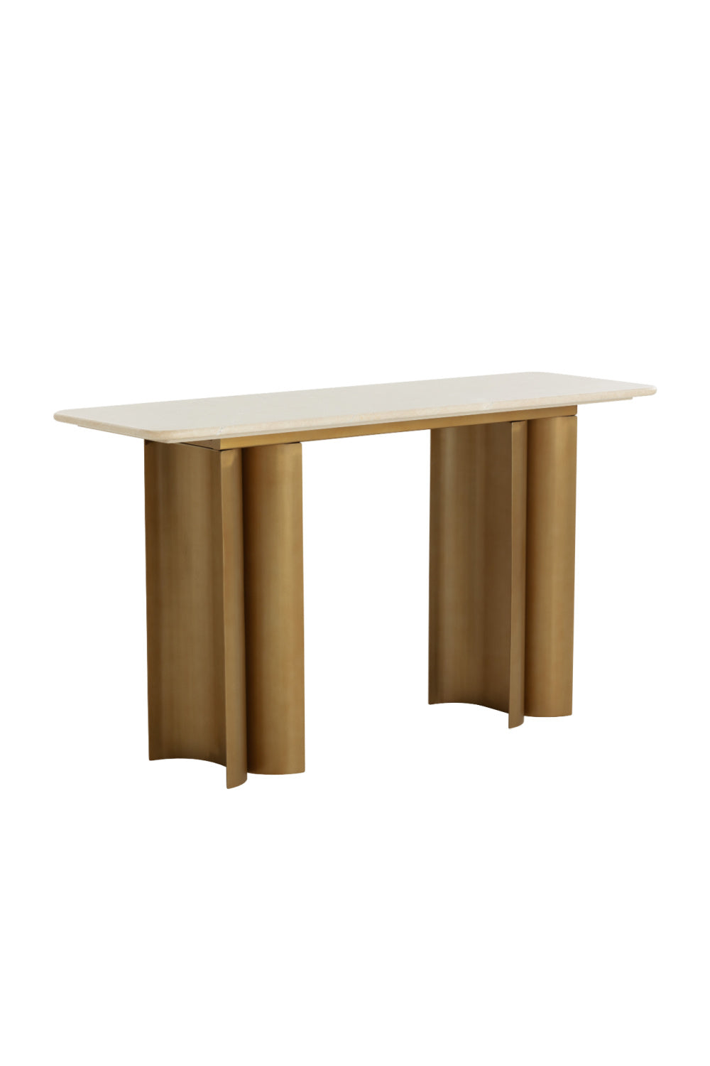Cream Marble Console Table - Antique Gold Base by Splendido