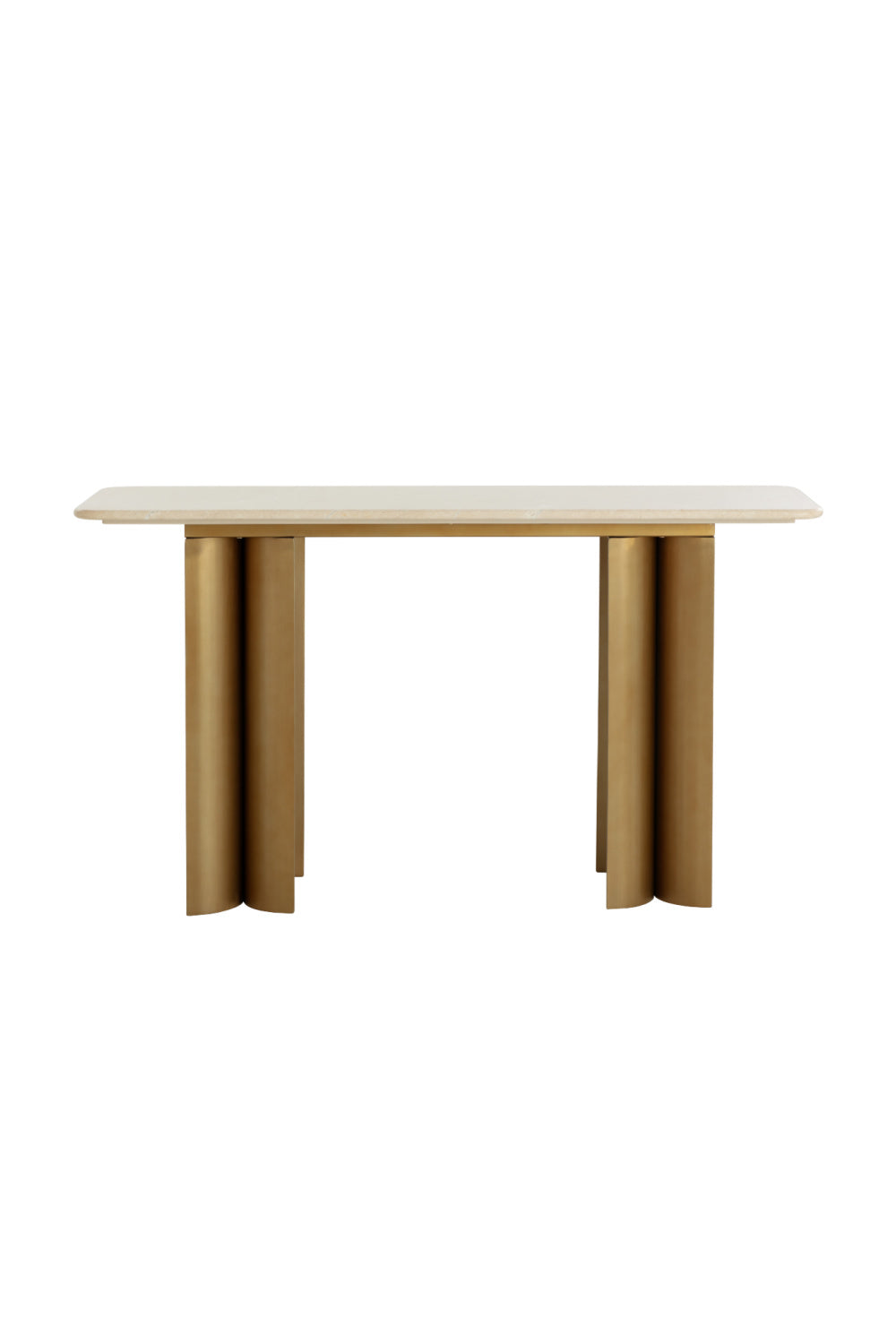 Cream Marble Console Table - Antique Gold Base by Splendido, alternate view 3