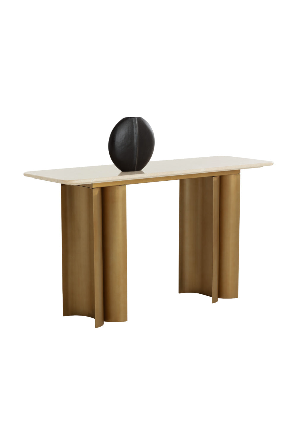 Cream Marble Console Table - Antique Gold Base by Splendido, alternate view 4