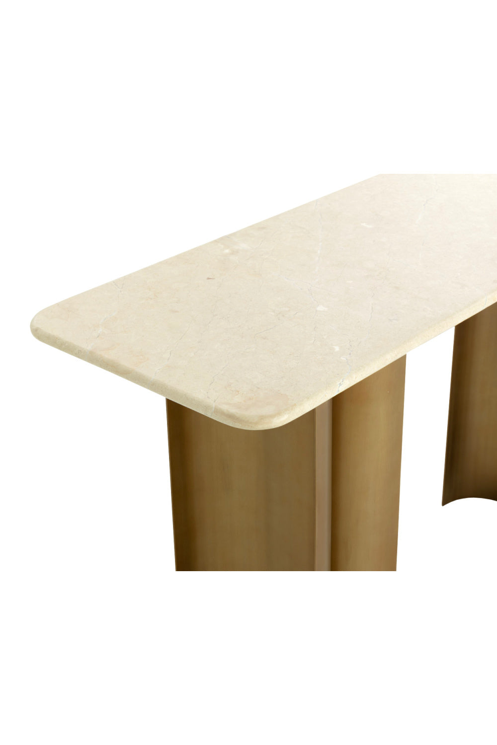 Cream Marble Console Table - Antique Gold Base by Splendido, alternate view 5