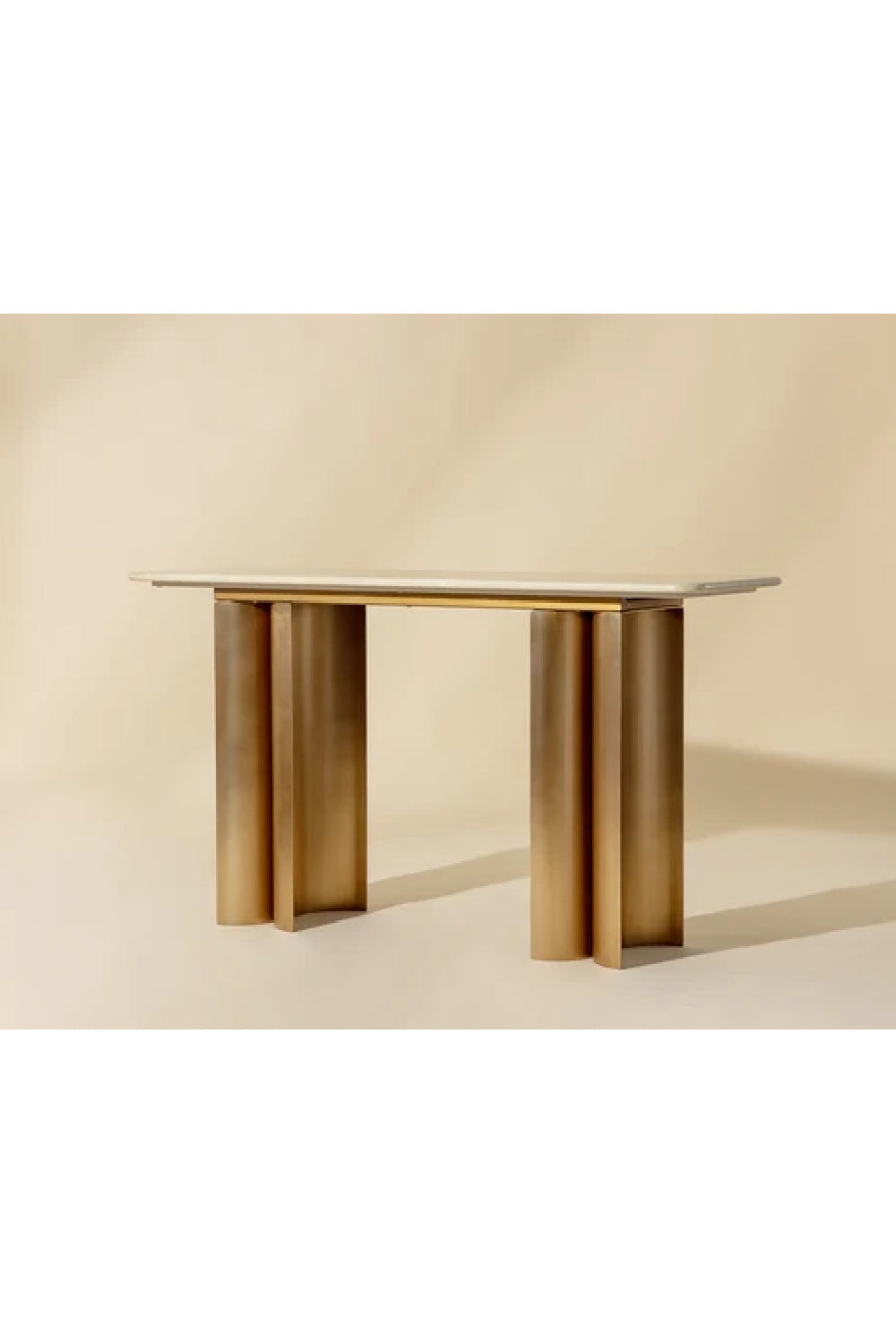 Cream Marble Console Table - Antique Gold Base by Splendido, alternate view 8
