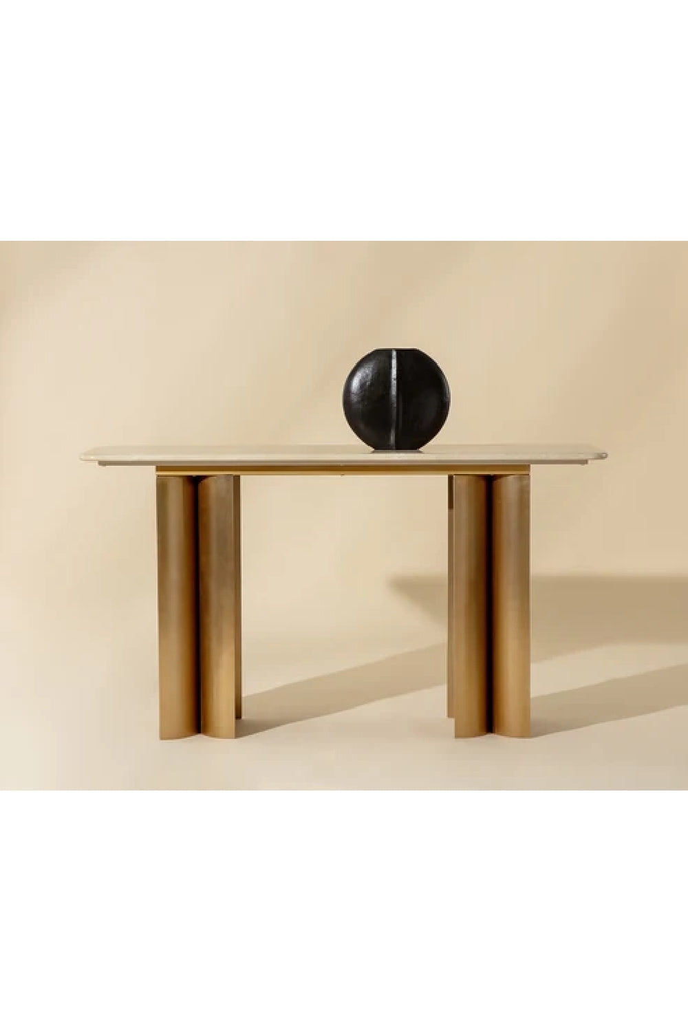 Cream Marble Console Table - Antique Gold Base by Splendido, alternate view 7