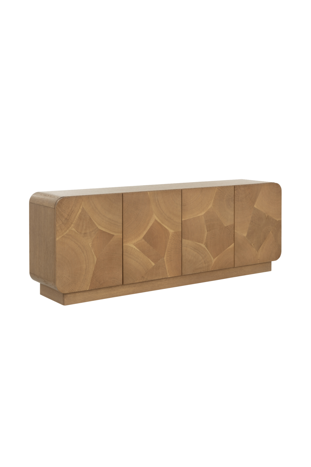 Patterned Oak 4-Door Sideboard by Splendido Fauna, alternate view 3