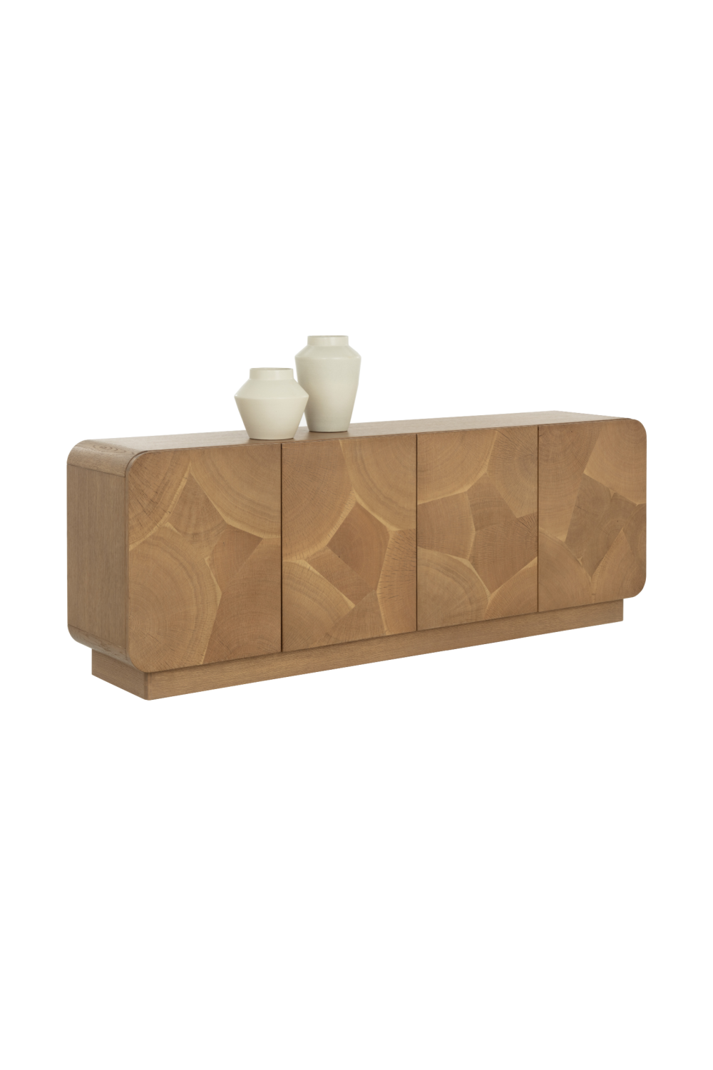 Patterned Oak 4-Door Sideboard by Splendido Fauna, alternate view 4