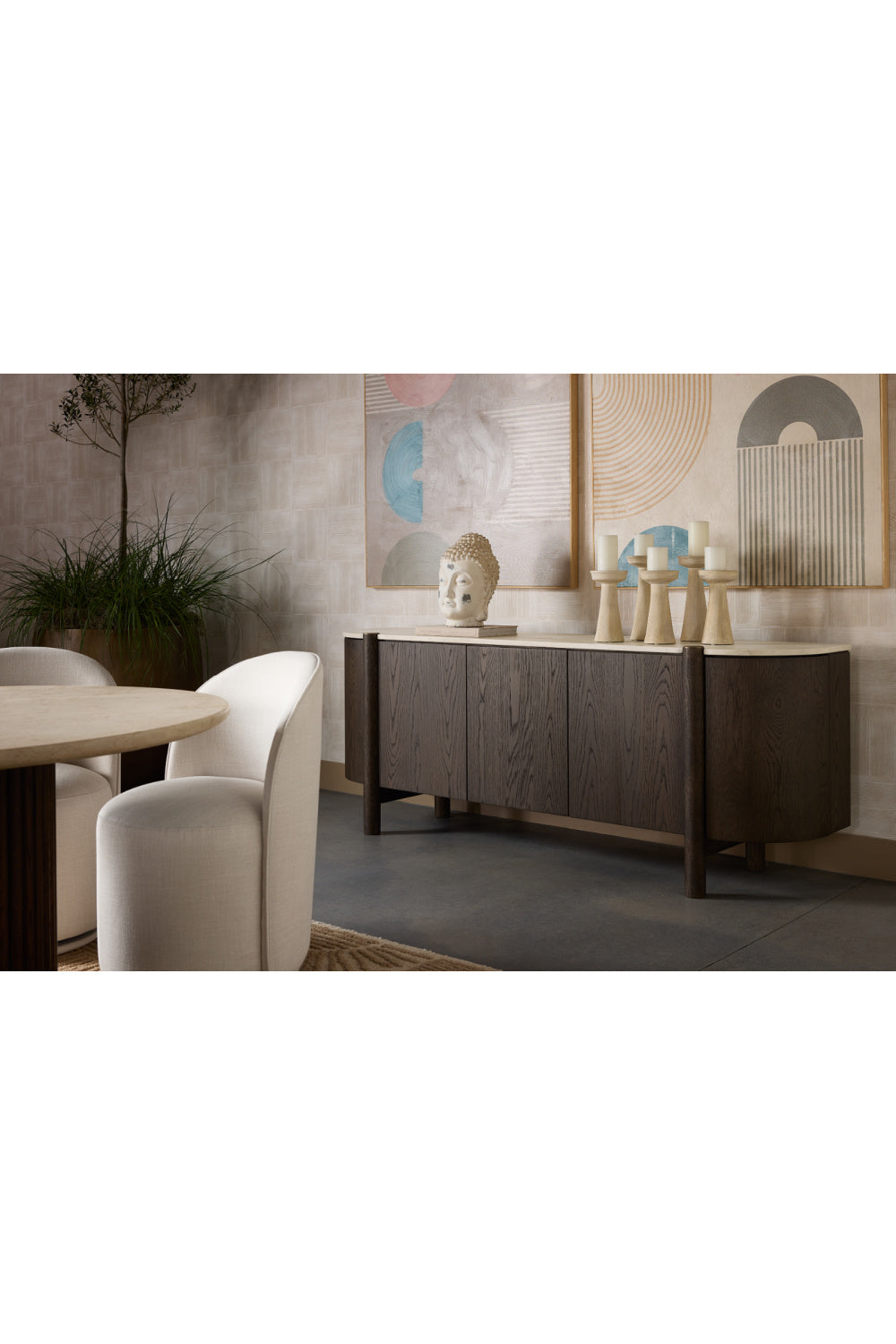 Solid Oak 4-Door Sideboard by Splendido Banyan, alternate view 10