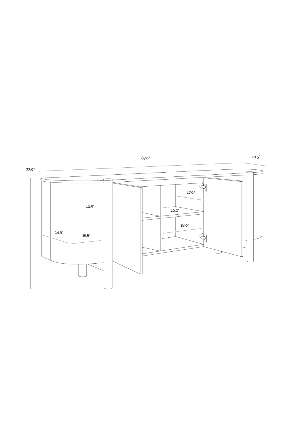 Solid Oak 4-Door Sideboard by Splendido Banyan, alternate view 9