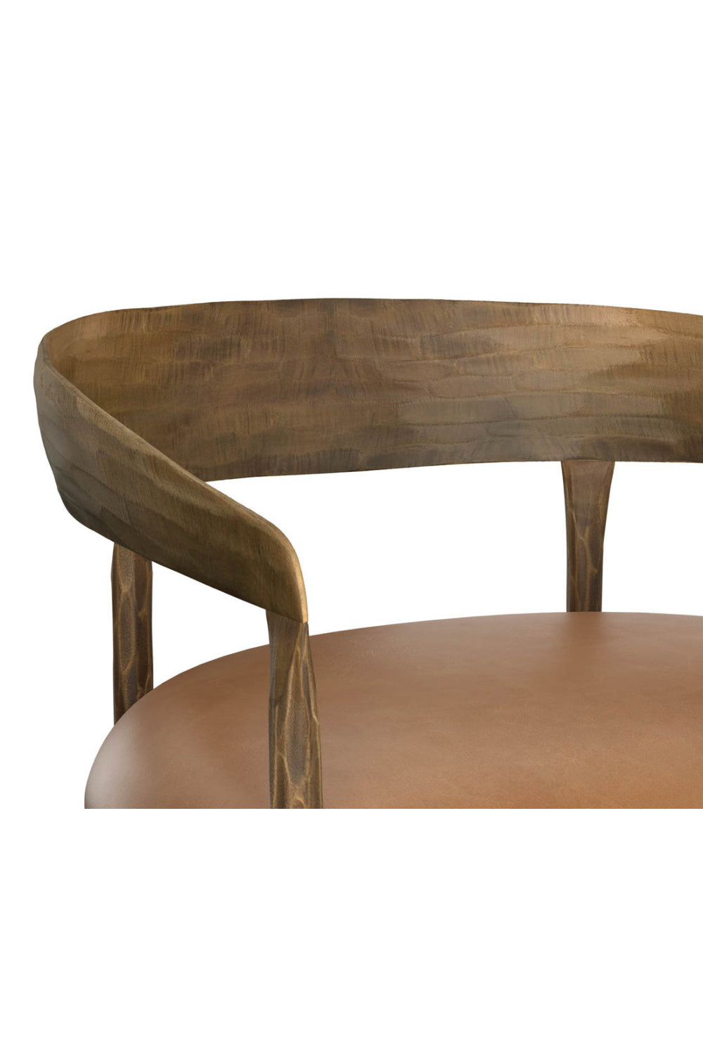 Hammered Metal Leather Bar Stool by Splendido Zanatta Barstool, alternate view 13