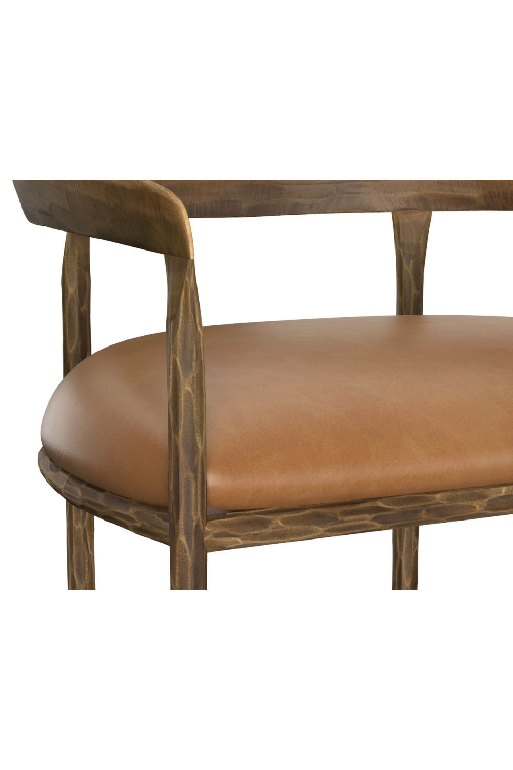 Hammered Metal Leather Bar Stool by Splendido Zanatta Barstool, alternate view 16