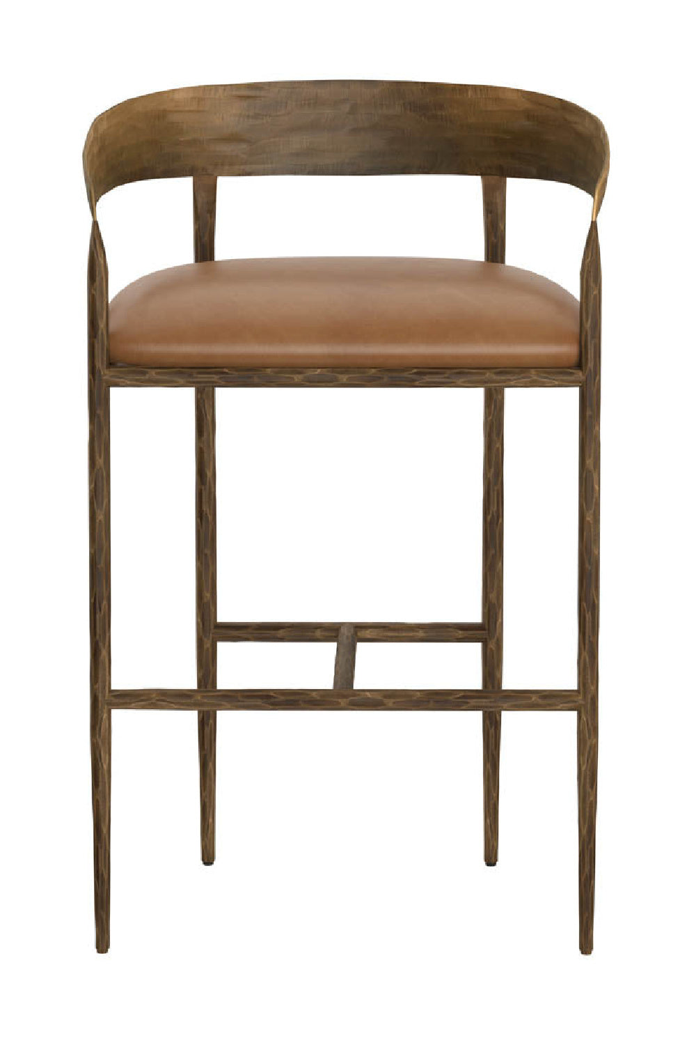 Hammered Metal Leather Bar Stool by Splendido Zanatta Barstool, alternate view 10