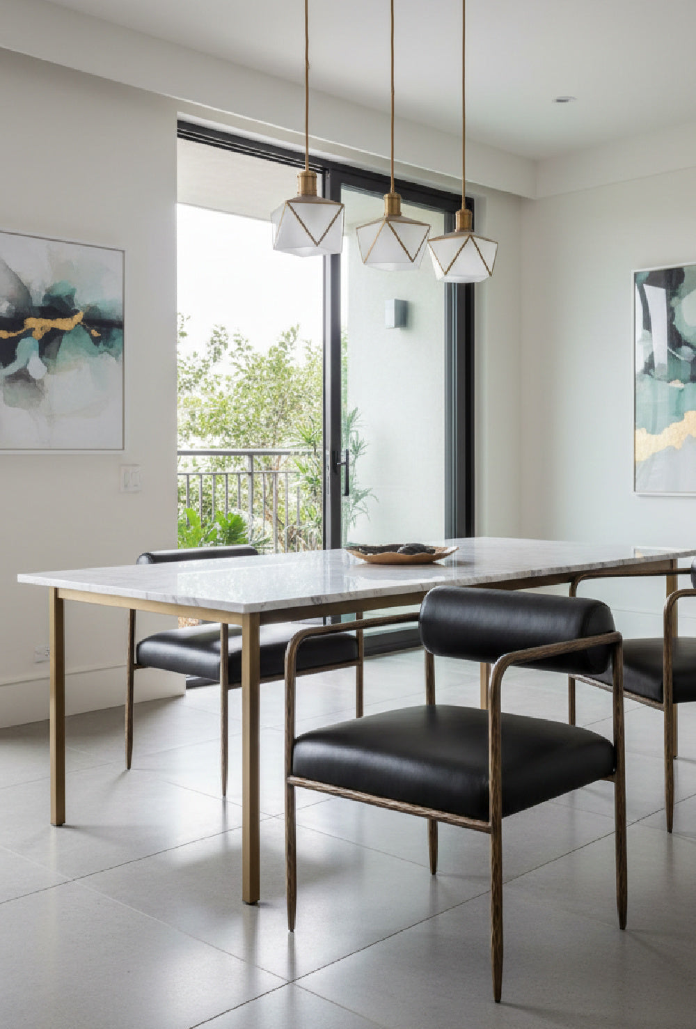 Leather Bolster-Back Dining Chair by Splendido Ajani, alternate view 3