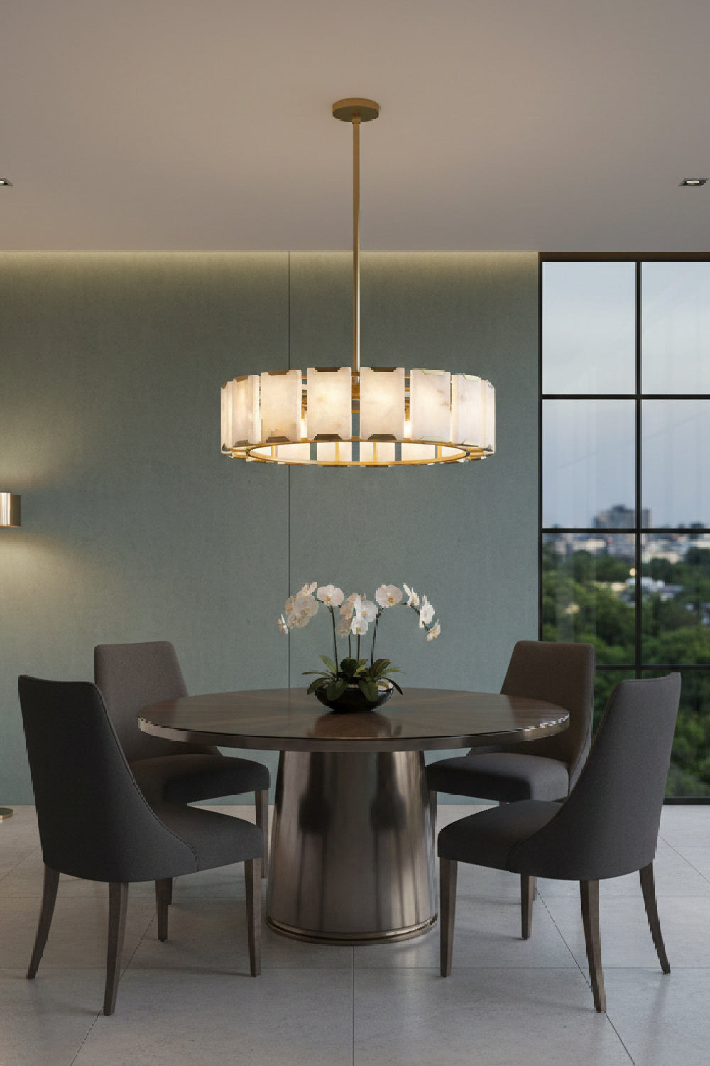Alabaster Panels Chandelier by Splendido Rovira, alternate view 7