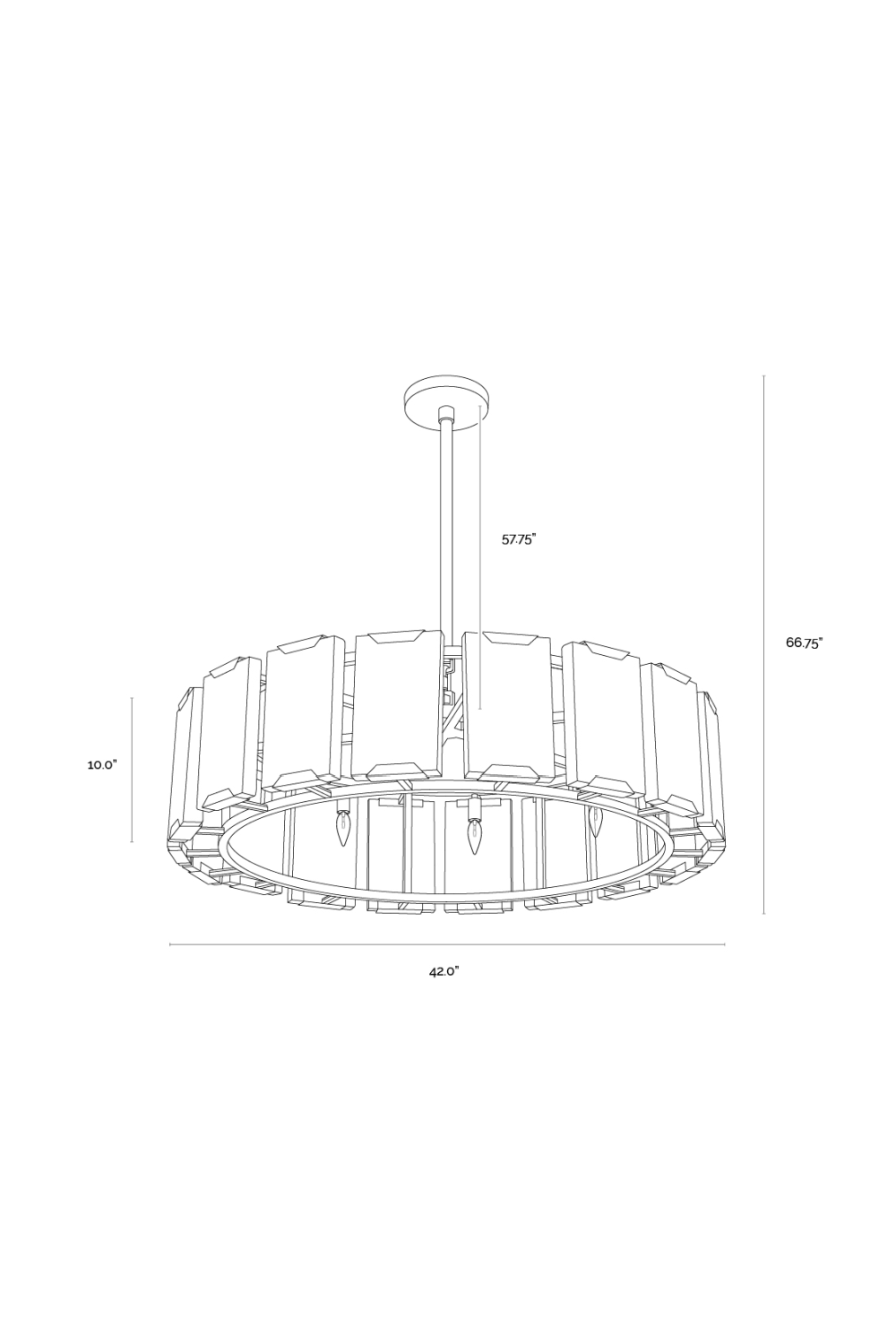 Alabaster Panels Chandelier by Splendido Rovira, alternate view 6