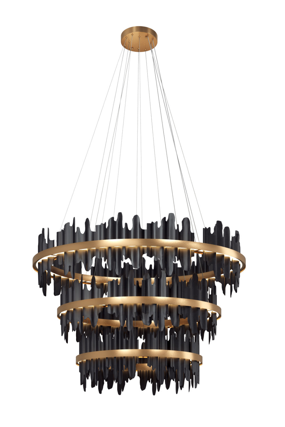 Black 3-Tier Chandelier by Splendido Icarus, alternate view 11