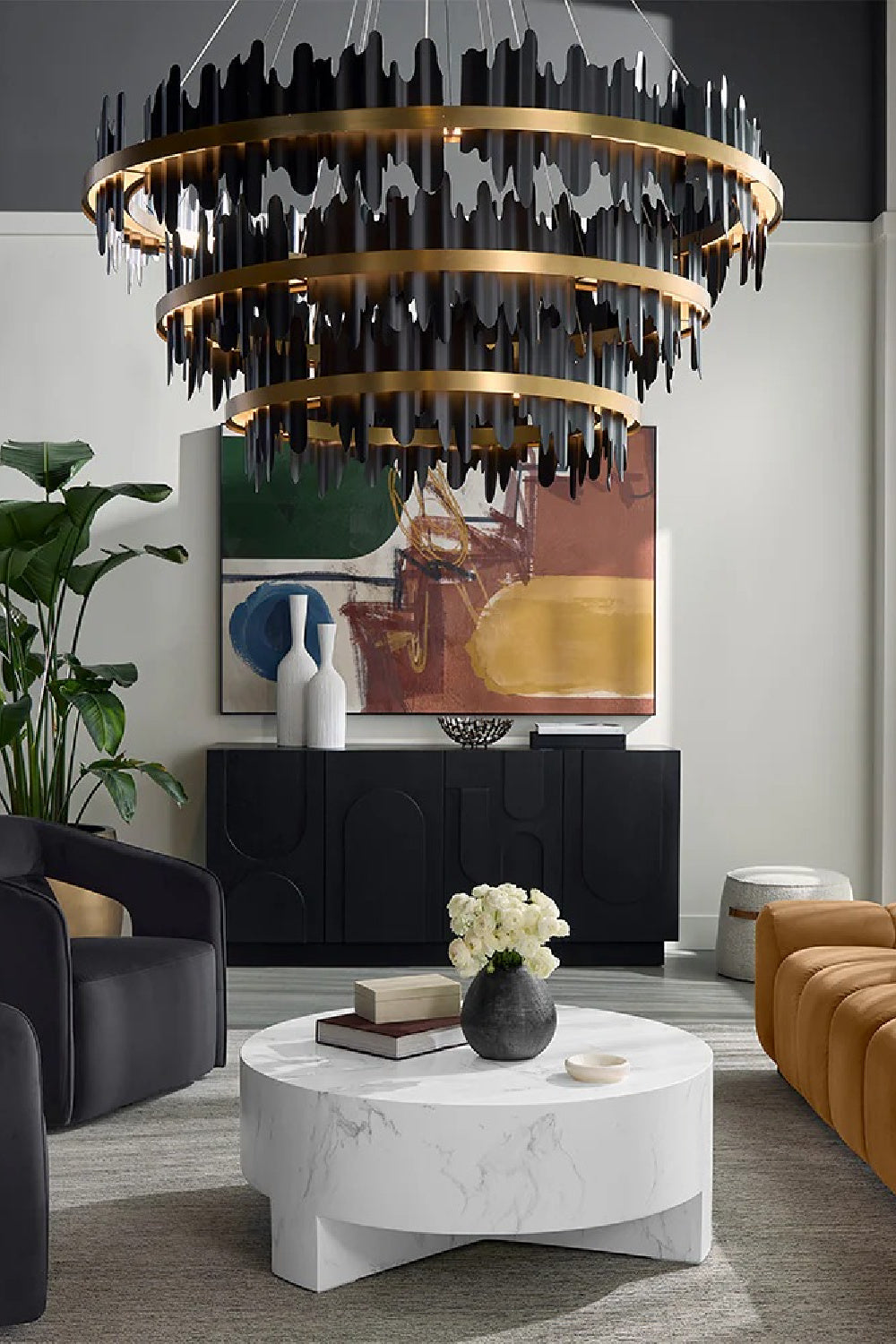 Black 3-Tier Chandelier by Splendido Icarus, alternate view 12