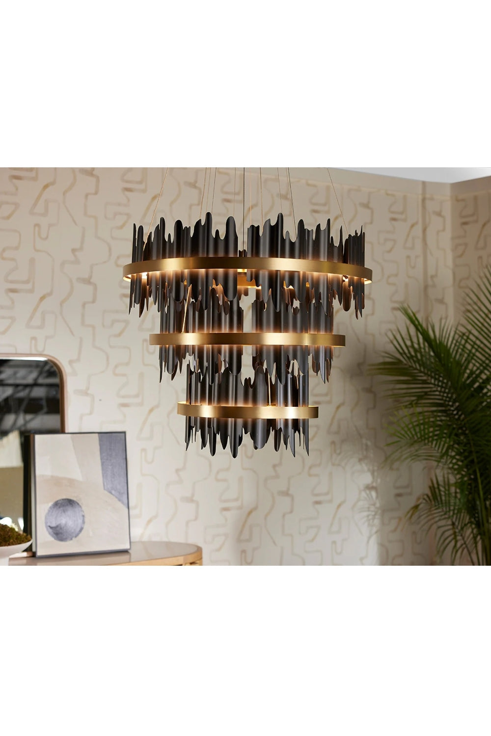 Black 3-Tier Chandelier by Splendido Icarus, alternate view 9