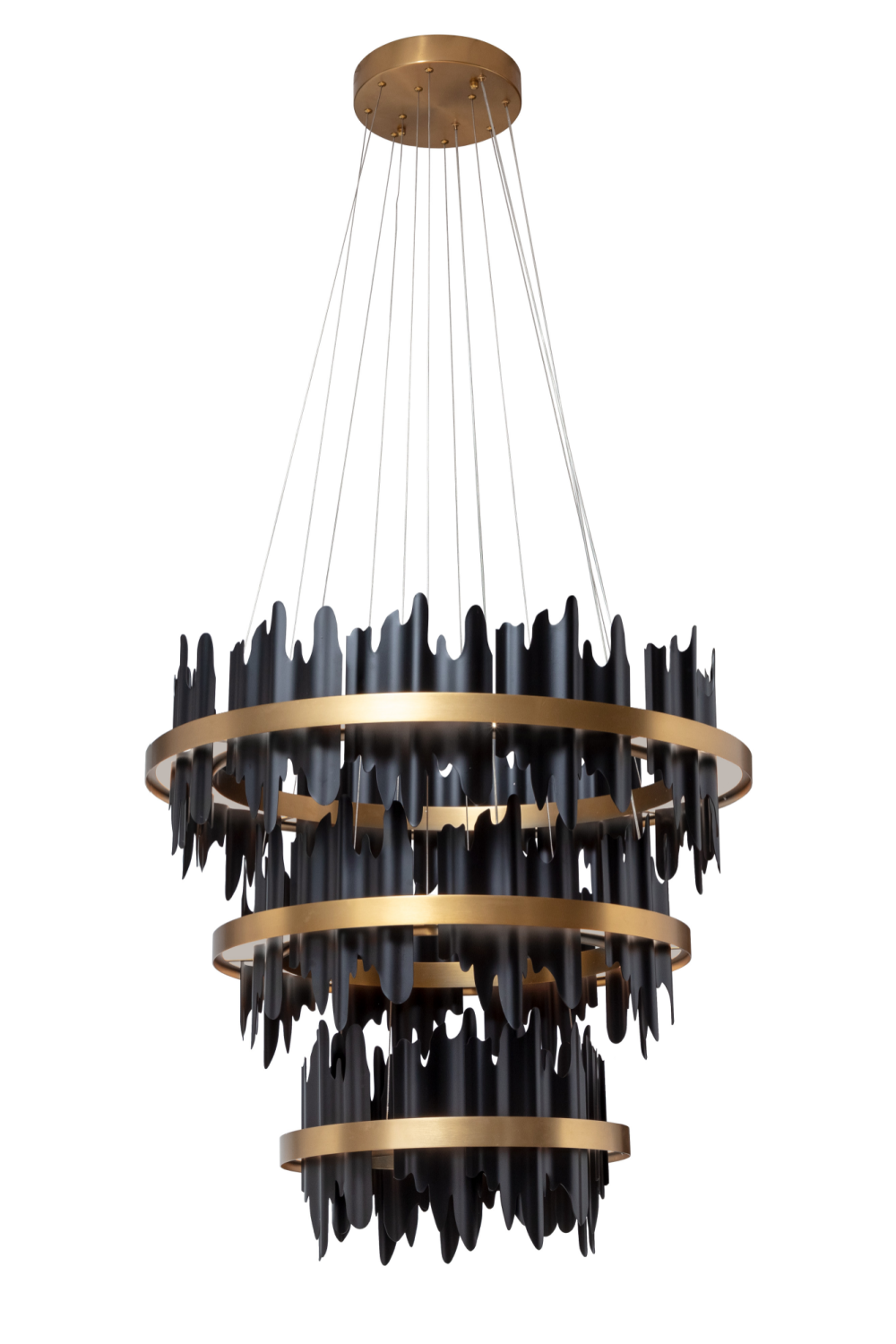 Black 3-Tier Chandelier by Splendido Icarus, alternate view 3