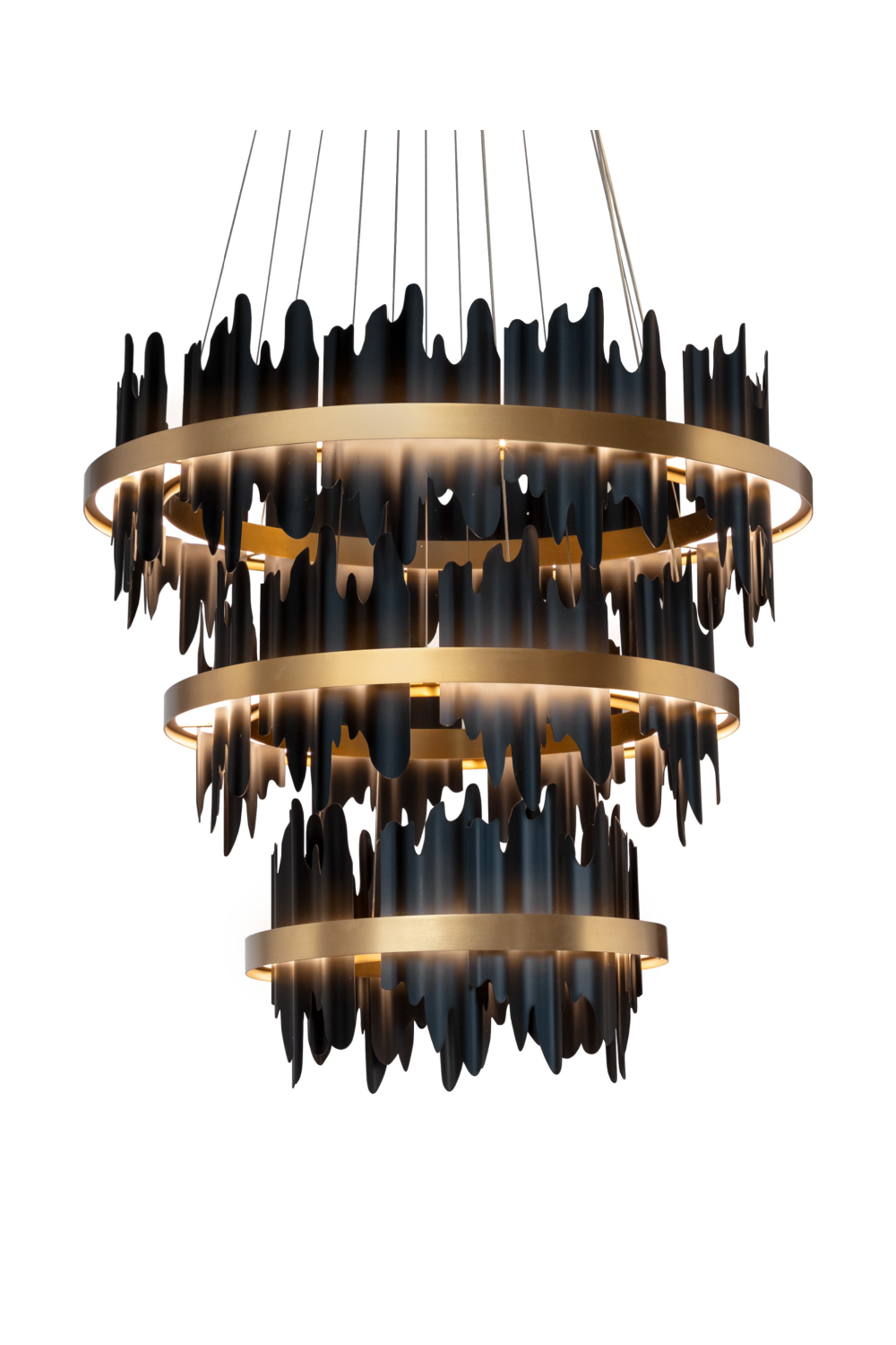 Black 3-Tier Chandelier by Splendido Icarus, alternate view 4
