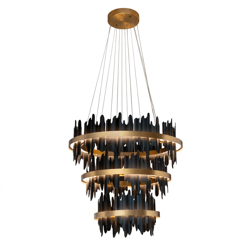 Black 3-Tier Chandelier by Splendido Icarus