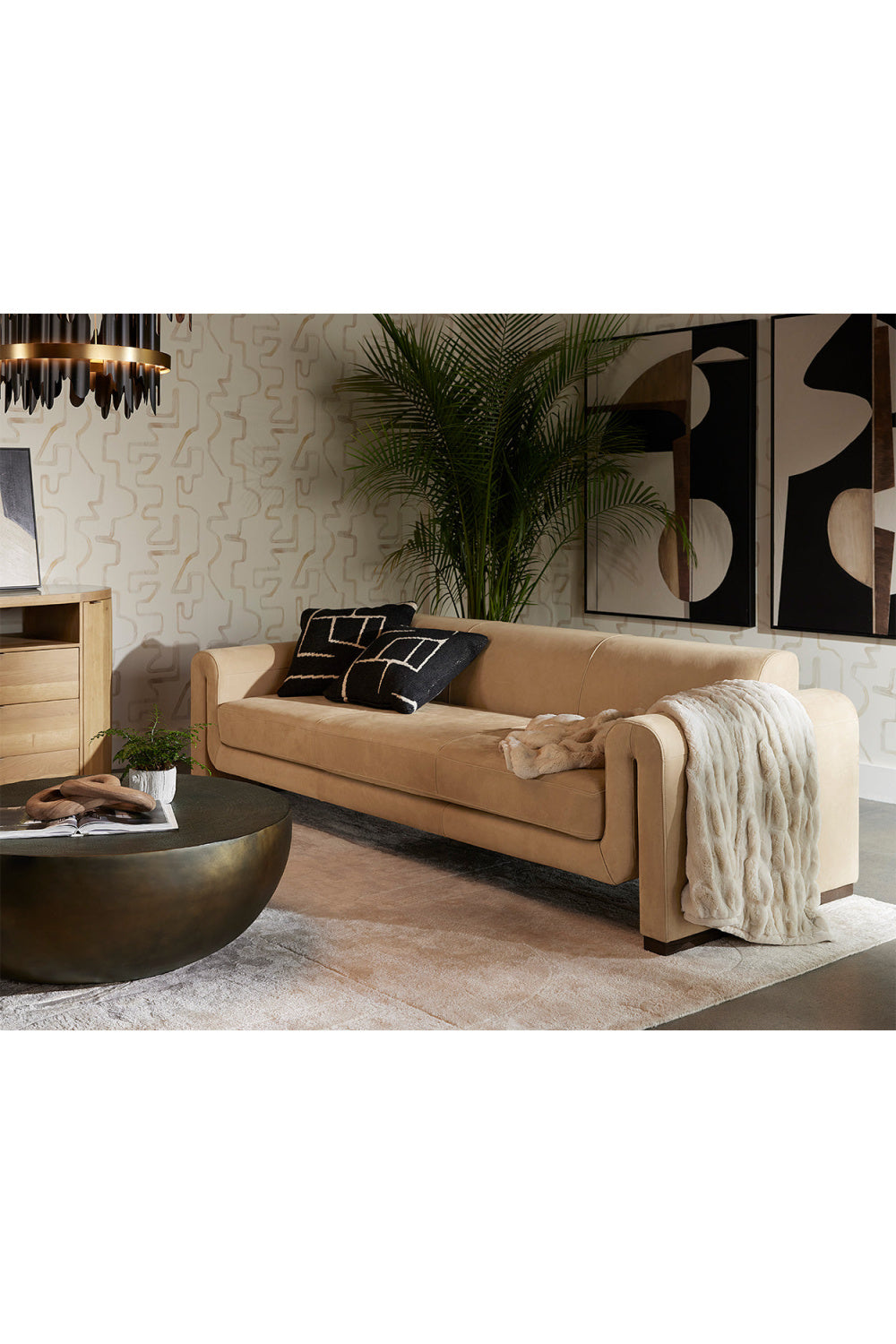 Tan Nubuck Leather Sofa by Splendido Romer, alternate view 8